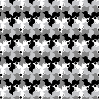 "Geometric Birds-Black and White" Signature Canvas Cotton Fabric