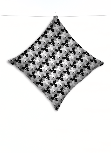 "Geometric Birds-Black and White" 80x80cm pillow case