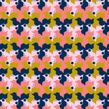 "Geometric Birds-Rose Mustard" Elegant Poplin Cotton Fabric