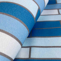 "Ernst-Reuter-Platz Blue Bricks" Elegant Poplin Cotton Fabric