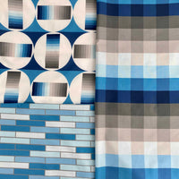 "Ernst-Reuter-Platz Gradient Plaid" Elegant Poplin Cotton Fabric