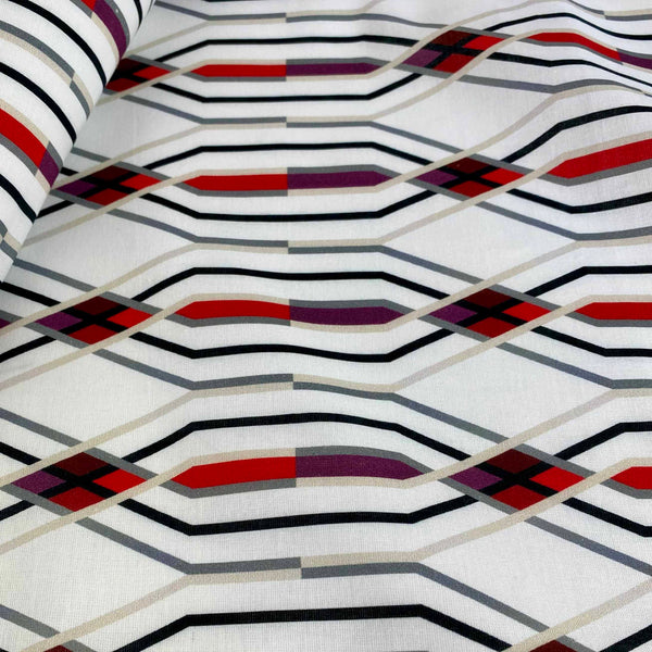 "Vinetastraße-Lines" Elegant Poplin Cotton Fabric