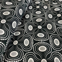 "Blooming Dots-Black and White" Signature Canvas Cotton Fabric