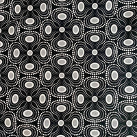 "Blooming Dots-Black and White" Signature Canvas Cotton Fabric
