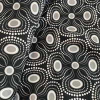 "Blooming Dots-Black and White" Elegant Poplin Cotton Fabric