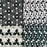 "Geometric Birds-Black and White" Elegant Poplin Cotton Fabric