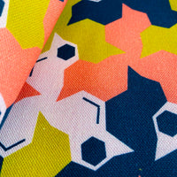 "Geometric Birds-Rose Mustard" Signature Canvas Cotton Fabric