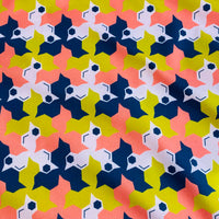 "Geometric Birds-Rose Mustard" Signature Canvas Cotton Fabric