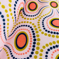 "Blooming Dots-Rose Mustard" Elegant Poplin Cotton Fabric