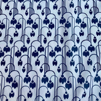 "Whispering Tulips-All Blue" Elegant Poplin Cotton Fabric