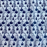 "Whispering Tulips-All Blue" Elegant Poplin Cotton Fabric