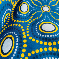 "Blooming Dots-Blue" Elegant Poplin Cotton Fabric