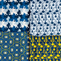 "Blooming Dots-Blue" Elegant Poplin Cotton Fabric