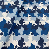 "Geometric Birds-Blue" Signature Canvas Cotton Fabric