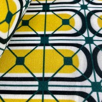 "Eberswalder Straße-Yellow Train" Elegant Poplin Cotton Fabric