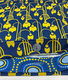 "Whispering Tulips/Blooming Dots-Blue" Duvet Cover 135x200cm