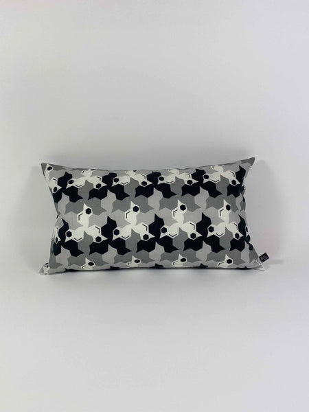 "Geometric Birds-Black and White" 30x50cm cushion cover