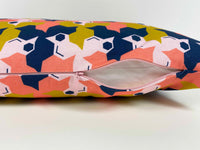 "Geometric Birds-rose mustard" 40x40cm cushion cover