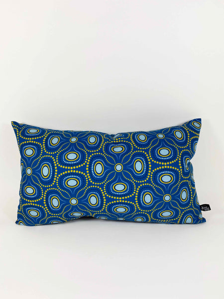 "Blooming Dots-Blue" 30x50cm cushion cover