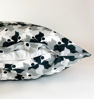 "Geometric Birds-Black and White" 80x80cm pillow case