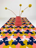 "Geometric Birds-rose mustard" table runner