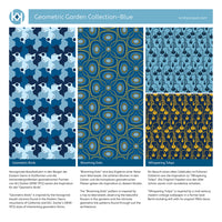 "Geometric Birds-Blue" Elegant Poplin Cotton Fabric
