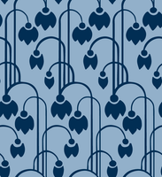 "Whispering Tulips-All Blue" Signature Canvas Cotton Fabric