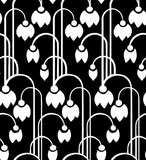 "Whispering Tulips-White on Black" Signature Canvas Cotton Fabric